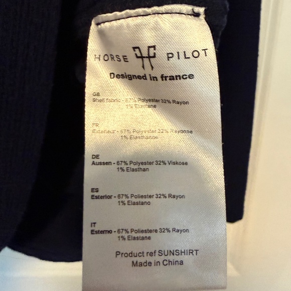 Horse Pilot Suntech Navy Quarter Zip Long Sleeve Top Mesh Medium Equestrian - Picture 12 of 14